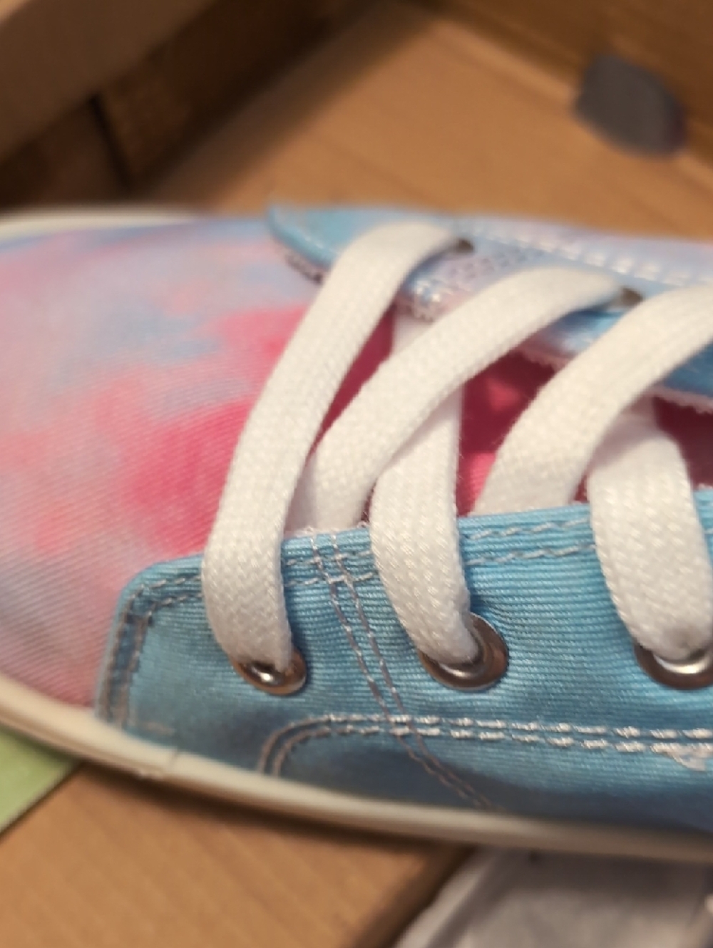 Jenn Ardor Tie-Dye Canvas Sneakers in Blue & Pink - Picture 9 of 11